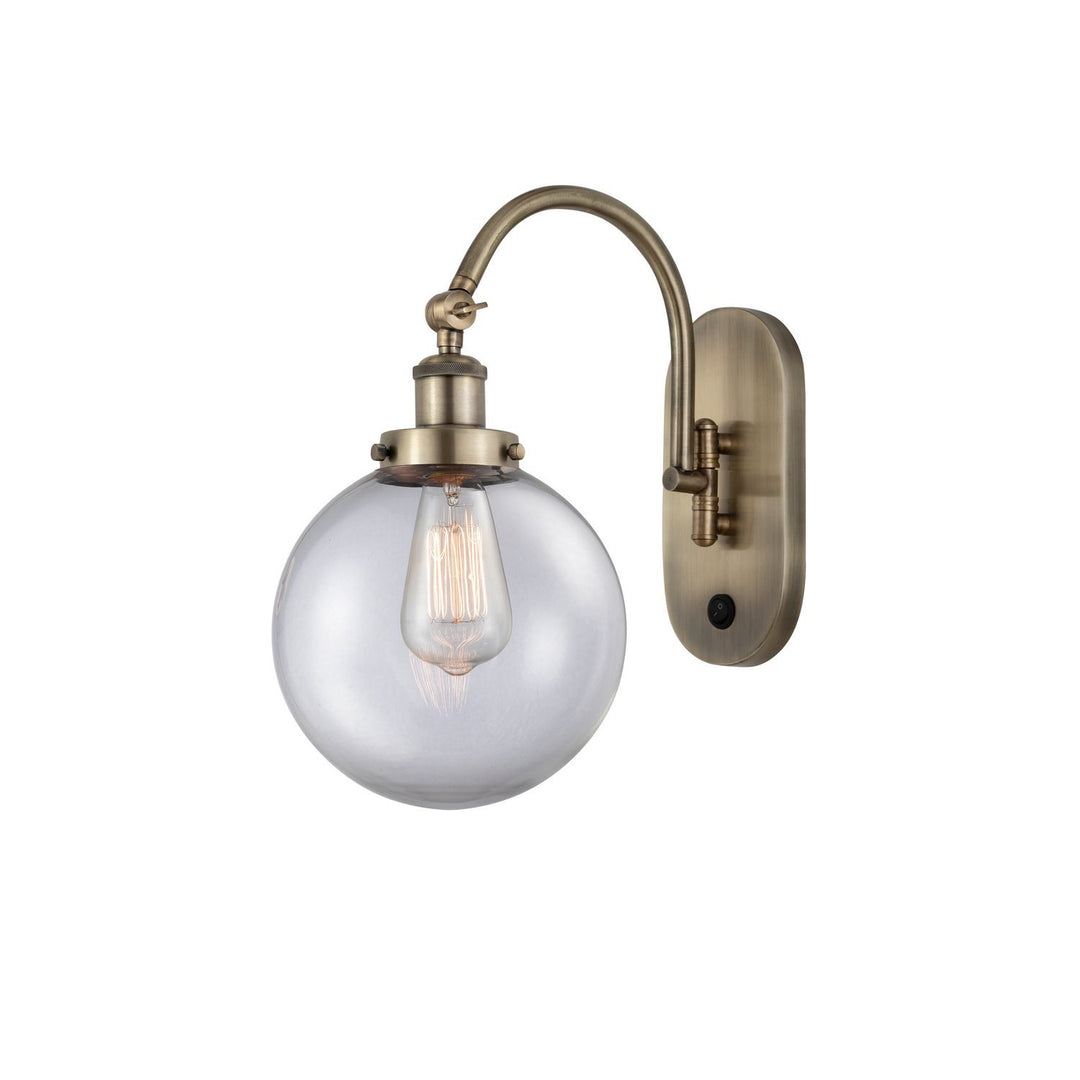 Innovations Franklin Restoration 918-1W-AB-G202-8 Wall Sconce Light - Antique Brass