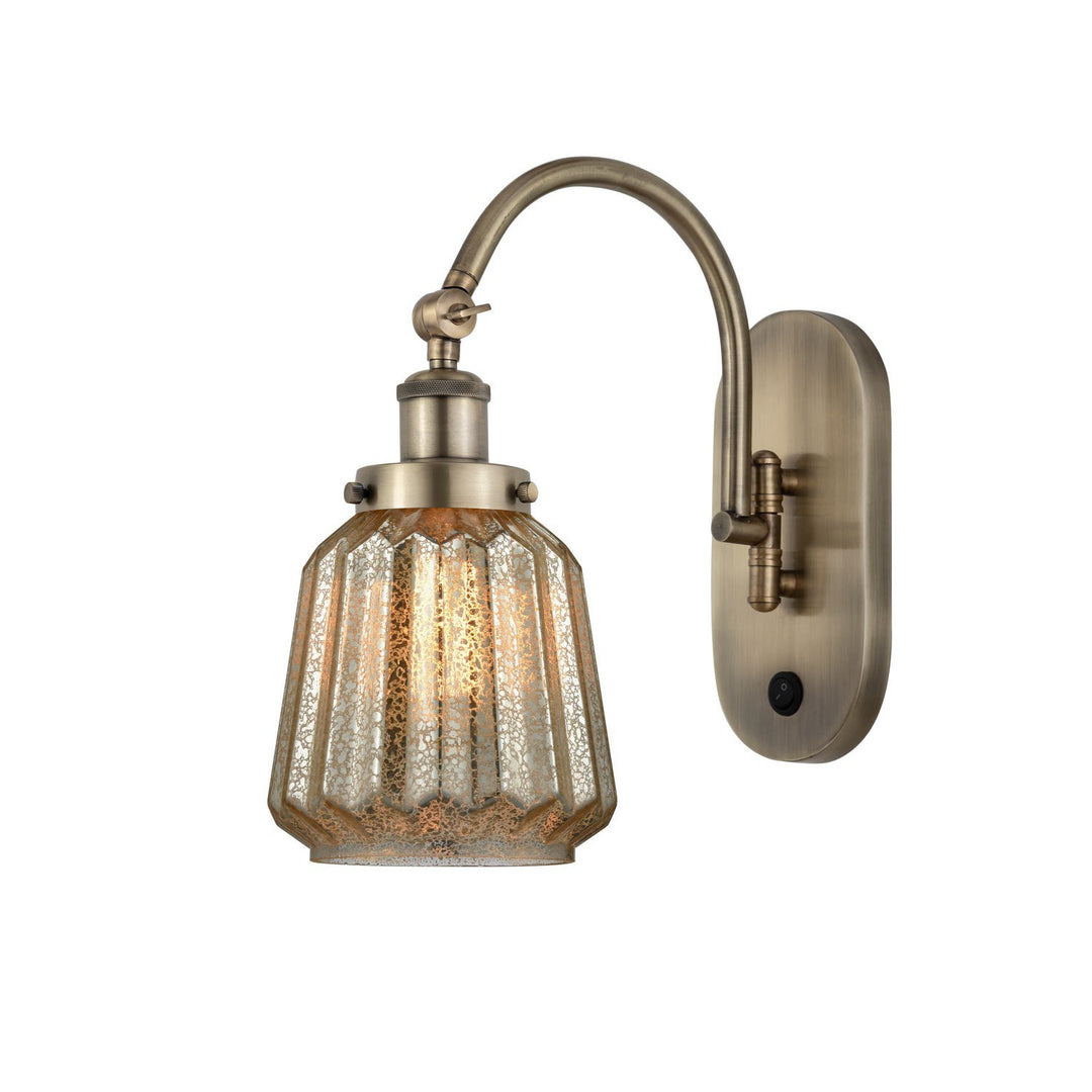 Innovations Franklin Restoration 918-1W-AB-G146 Wall Sconce Light - Antique Brass