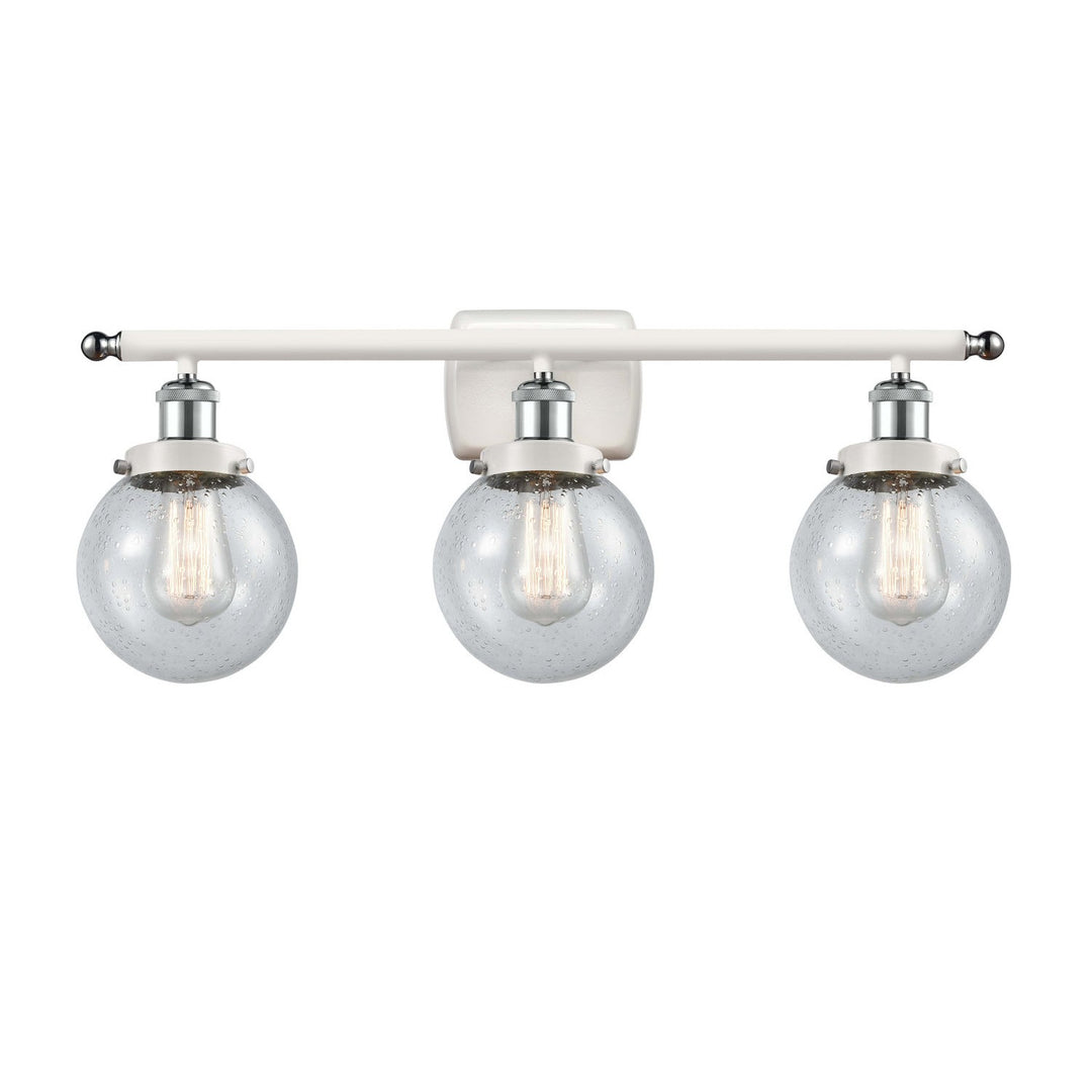 Innovations Ballston Urban 916-3W-WPC-G204-6-LED Bath Vanity Light 26 in. wide - White and Polished Chrome