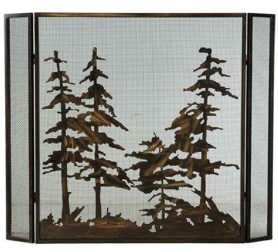 Meyda Tiffany Lighting 124964 Tall Pines Fireplace Screen Home Decor Copper/Antique/Verde