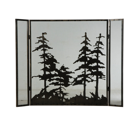 Meyda Tiffany Lighting 124964 Tall Pines Fireplace Screen Home Decor Copper/Antique/Verde