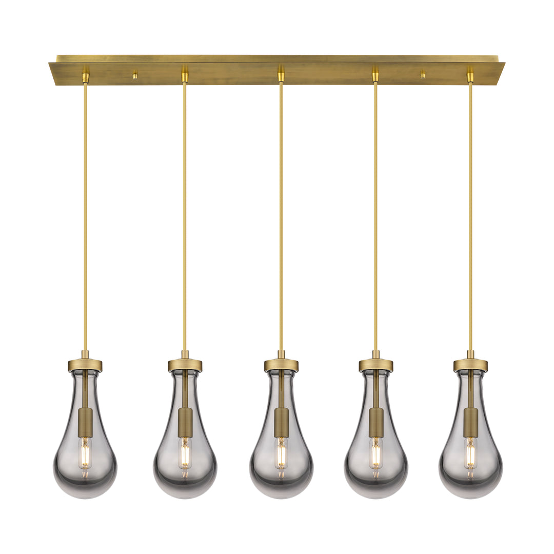 Innovations Downtown Urban 125-451-1P-BB-G451-5SM Pendant Light - Brushed Brass