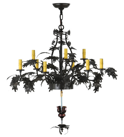 Meyda Tiffany Lighting 125051 Greenbriar Oak 11 Light Chandelier Decor Bronze / Dark