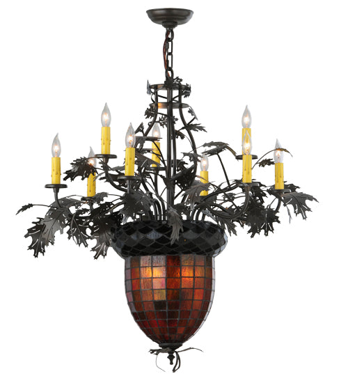Meyda Tiffany Greenbriar Oak 125052 Chandelier Light - Timeless Bronze