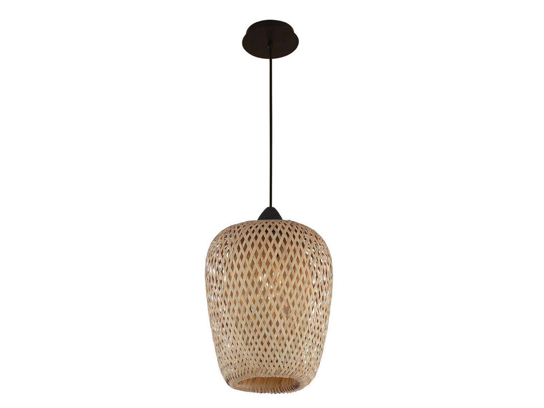 Avenue Tulum HF1001-BW Pendant Light - Bamboo Wicker And Black