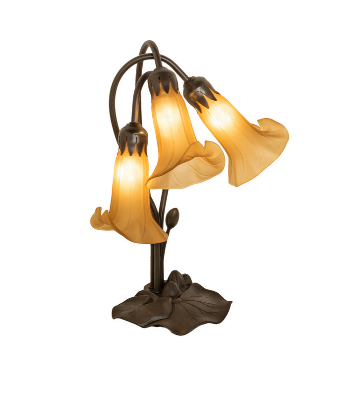 Meyda Tiffany Lighting 251683 Amber Three Light Table Lamp Lamp Bronze / Dark