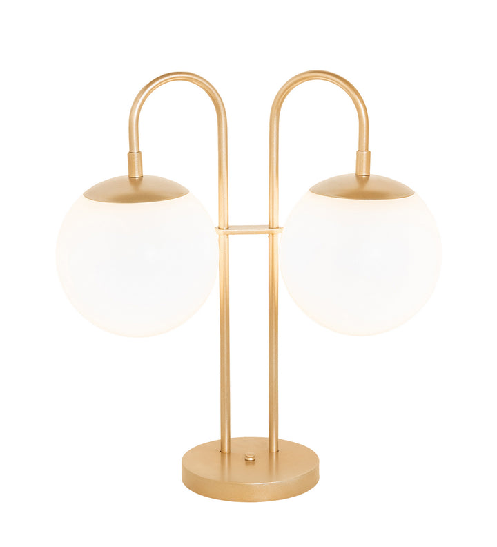Meyda Tiffany Lighting 254472 Bola Two Light Table Lamp Lamp Gold, Champ, Gld Leaf