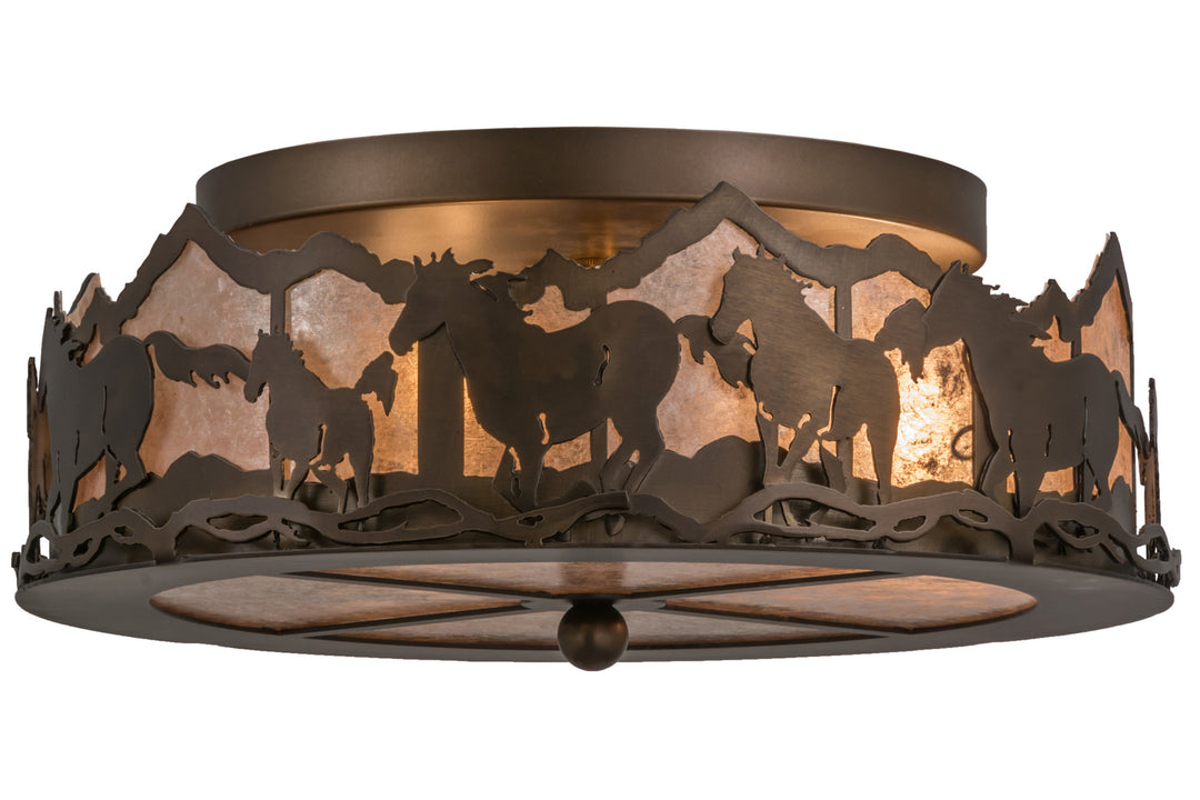 Meyda Tiffany Running Horses 254703 Ceiling Light - Antique Copper