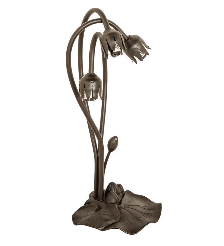 Meyda Tiffany Lighting 29937 Pond Lily Three Light Table Base Utility Light Bronze / Dark