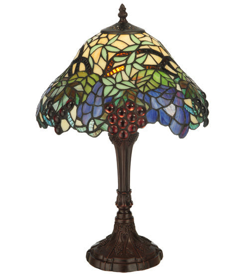 Meyda Tiffany Lighting 125093 Spiral Grape One Light Accent Lamp Lamp Bronze / Dark