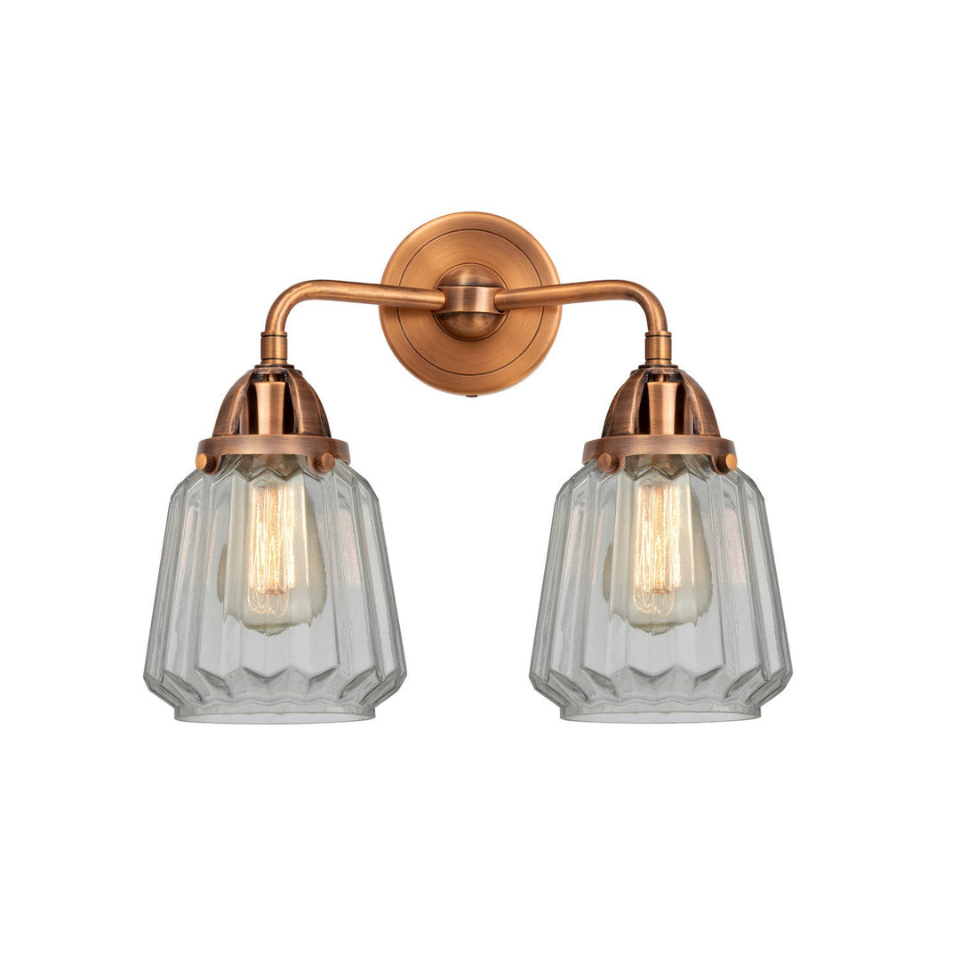 Innovations Nouveau 2 288-2W-AC-G142 Bath Vanity Light 14 in. wide - Antique Copper