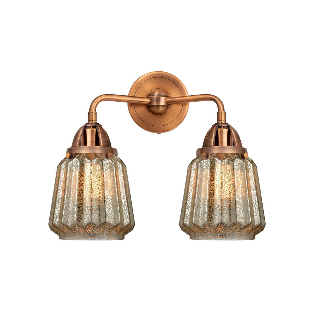 Innovations Nouveau 2 288-2W-AC-G146 Bath Vanity Light 14 in. wide - Antique Copper