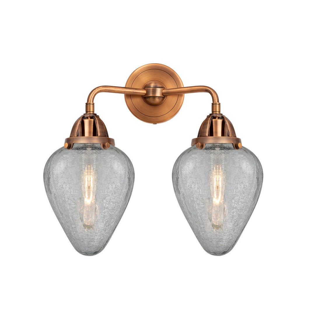 Innovations Nouveau 2 288-2W-AC-G165 Bath Vanity Light 15 in. wide - Antique Copper
