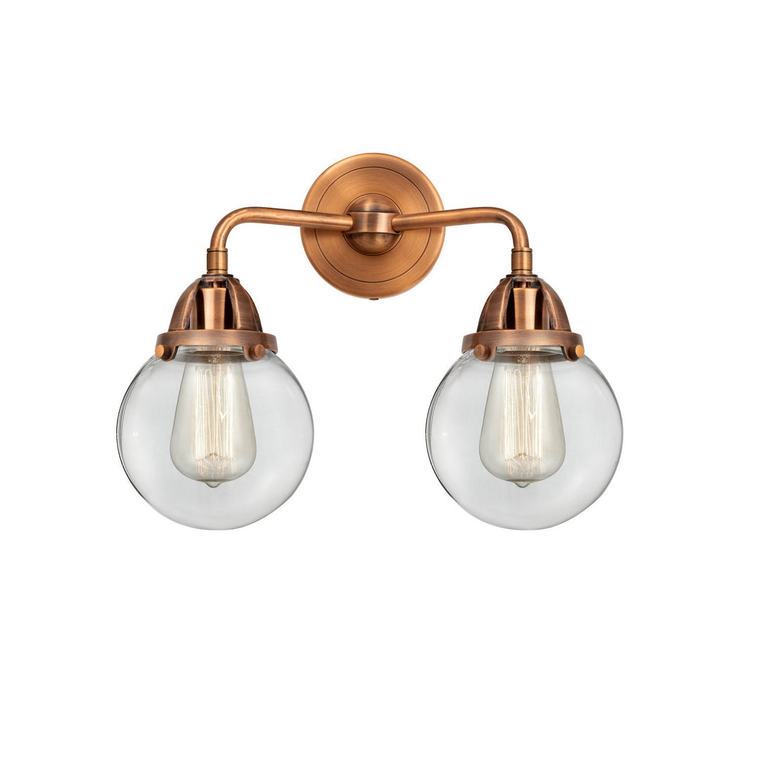 Innovations Nouveau 2 288-2W-AC-G202-6-LED Bath Vanity Light 14 in. wide - Antique Copper