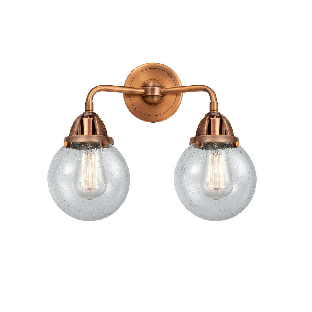 Innovations Nouveau 2 288-2W-AC-G204-6 Bath Vanity Light 14 in. wide - Antique Copper
