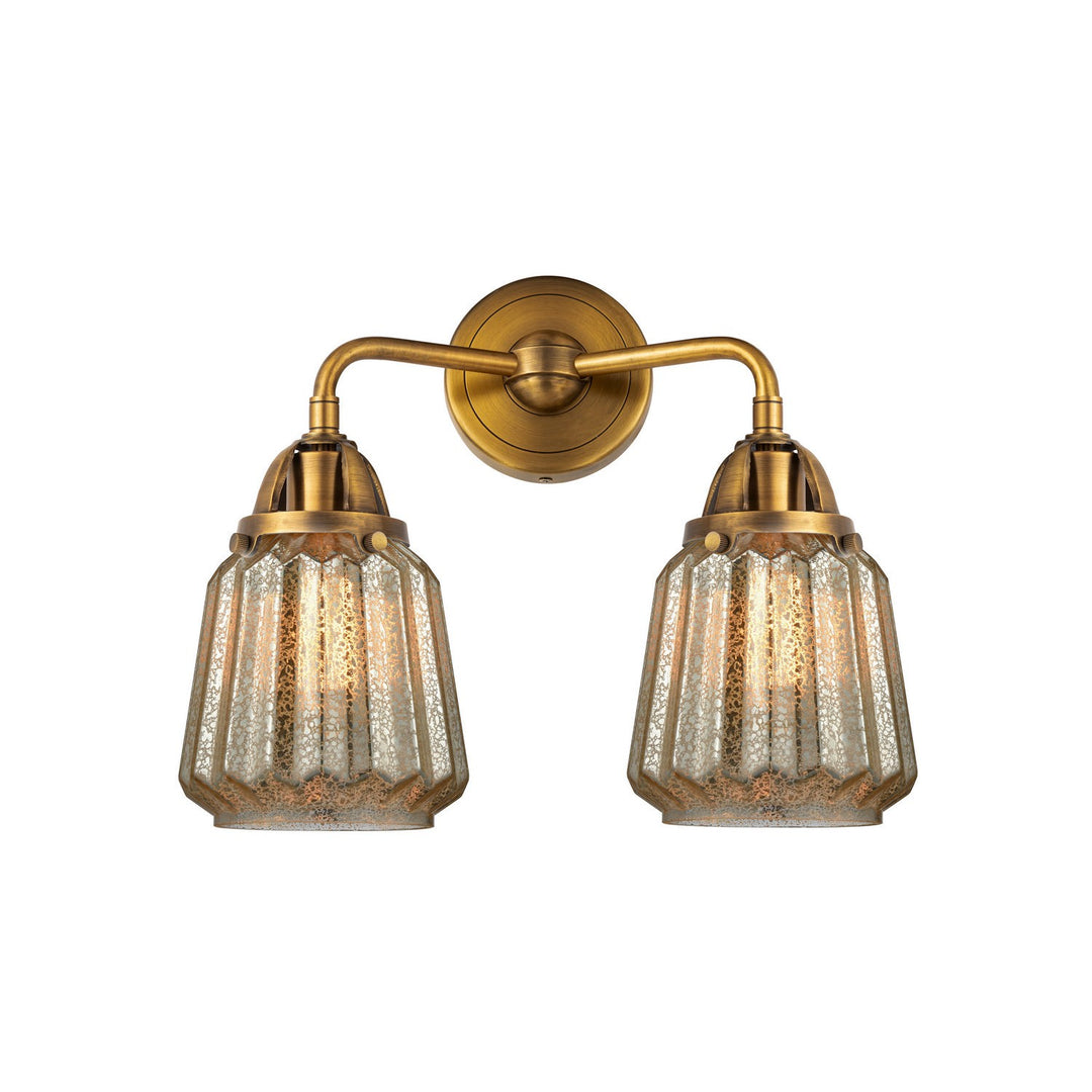 Innovations Nouveau 2 288-2W-BB-G146 Bath Vanity Light 14 in. wide - Brushed Brass