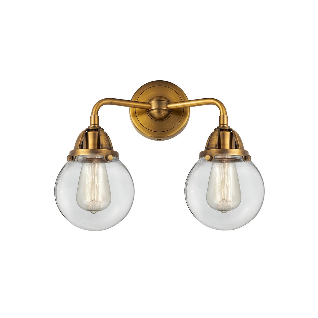 Innovations Nouveau 2 288-2W-BB-G202-6-LED Bath Vanity Light 14 in. wide - Brushed Brass