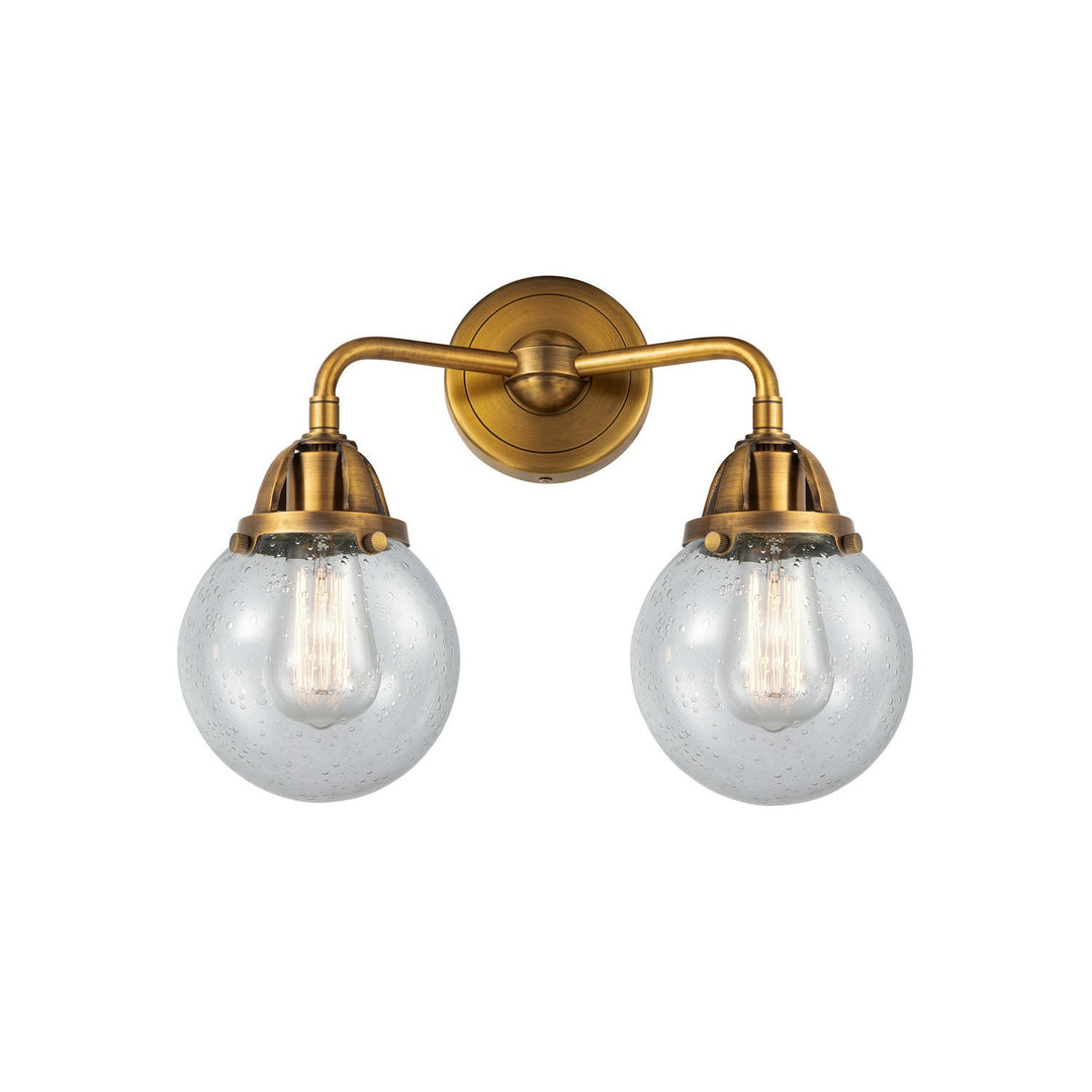 Innovations Nouveau 2 288-2W-BB-G204-6 Bath Vanity Light 14 in. wide - Brushed Brass