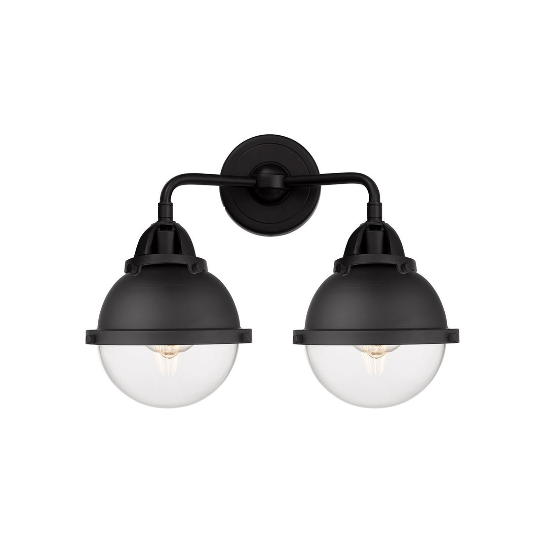 Innovations Nouveau 2 288-2W-BK-HFS-62-BK-LED Bath Vanity Light 16 in. wide - Matte Black