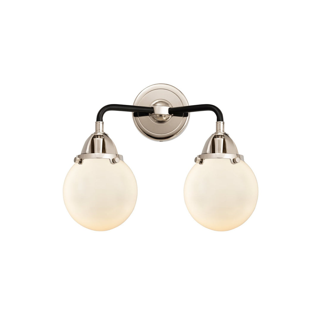 Innovations Nouveau 2 288-2W-BPN-G201-6 Bath Vanity Light 14 in. wide - Black Polished Nickel