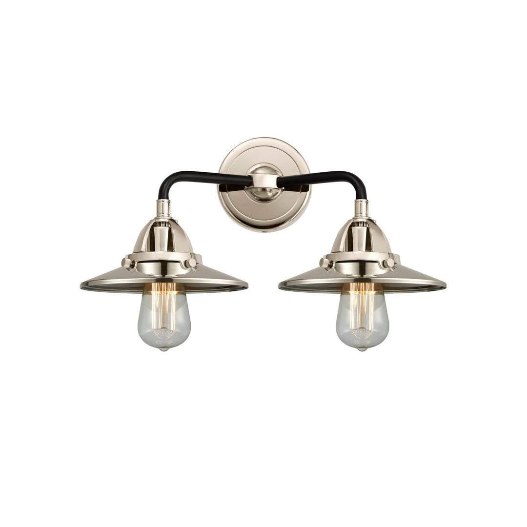 Innovations Nouveau 2 288-2W-BPN-M1-PN-LED Bath Vanity Light 16 in. wide - Black Polished Nickel