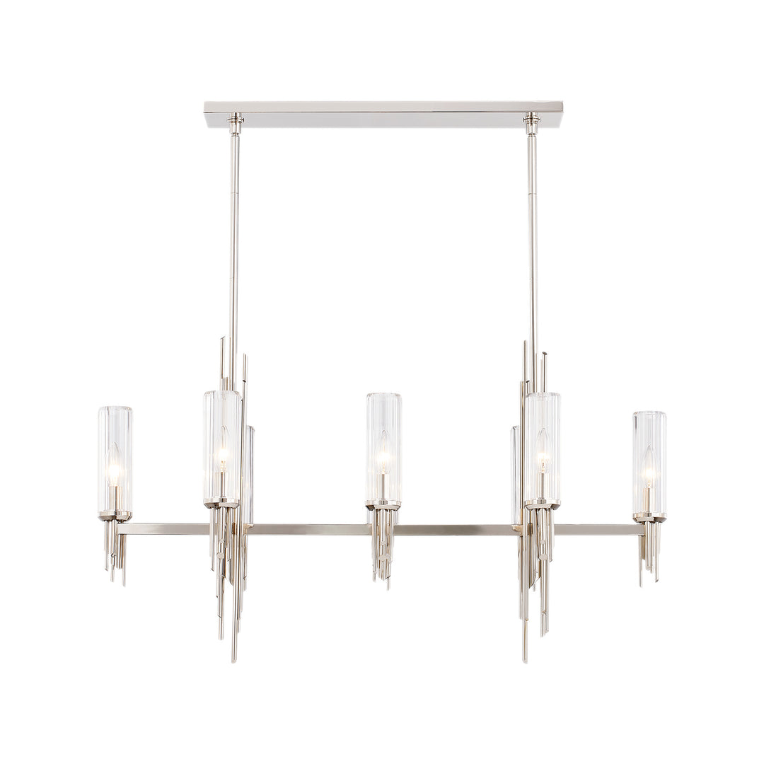 Alora torres LP335838PNCR Pendant Light - Polished Nickel/Ribbed Glass