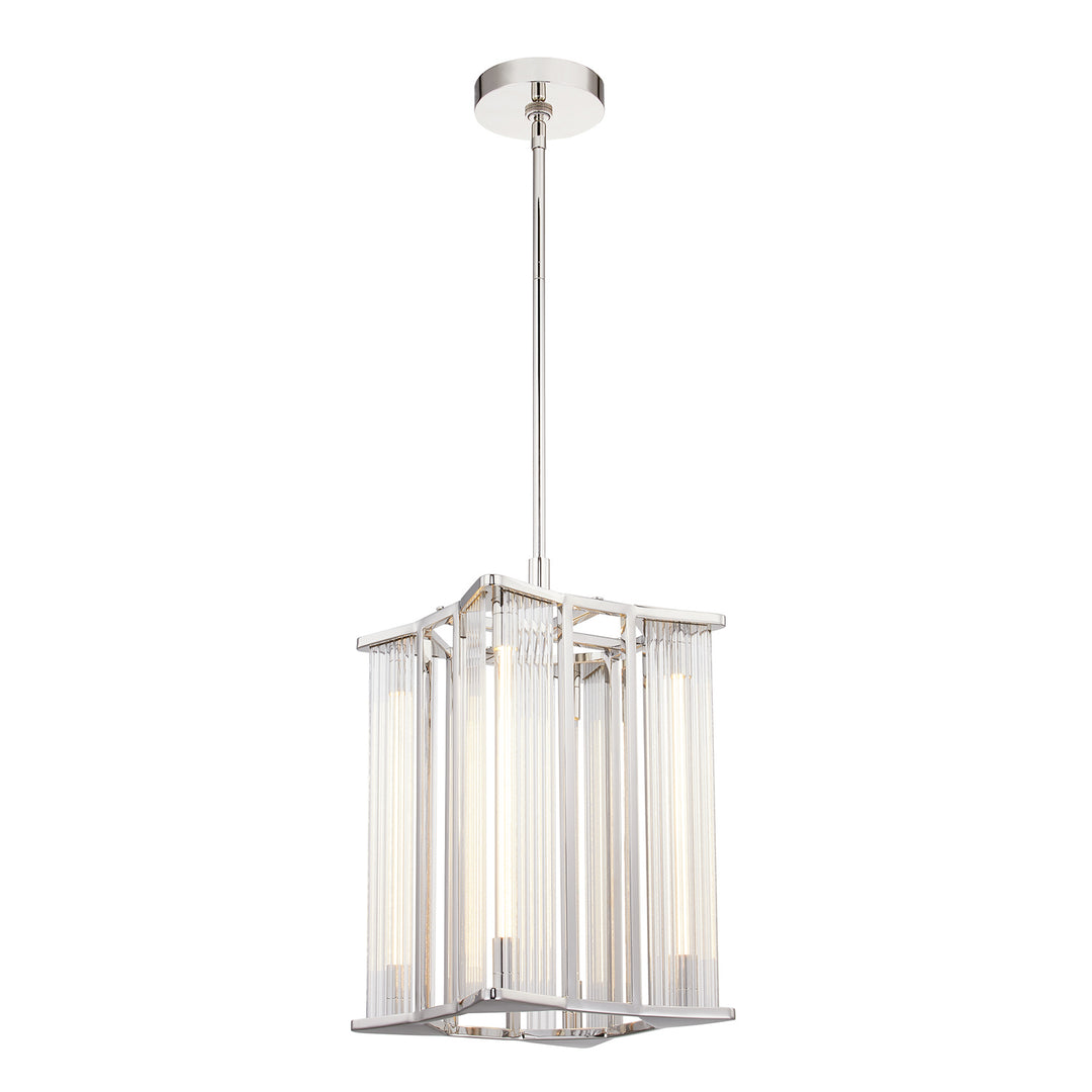 Alora sabre PD339415PNCR Pendant Light - Polished Nickel/Ribbed Glass