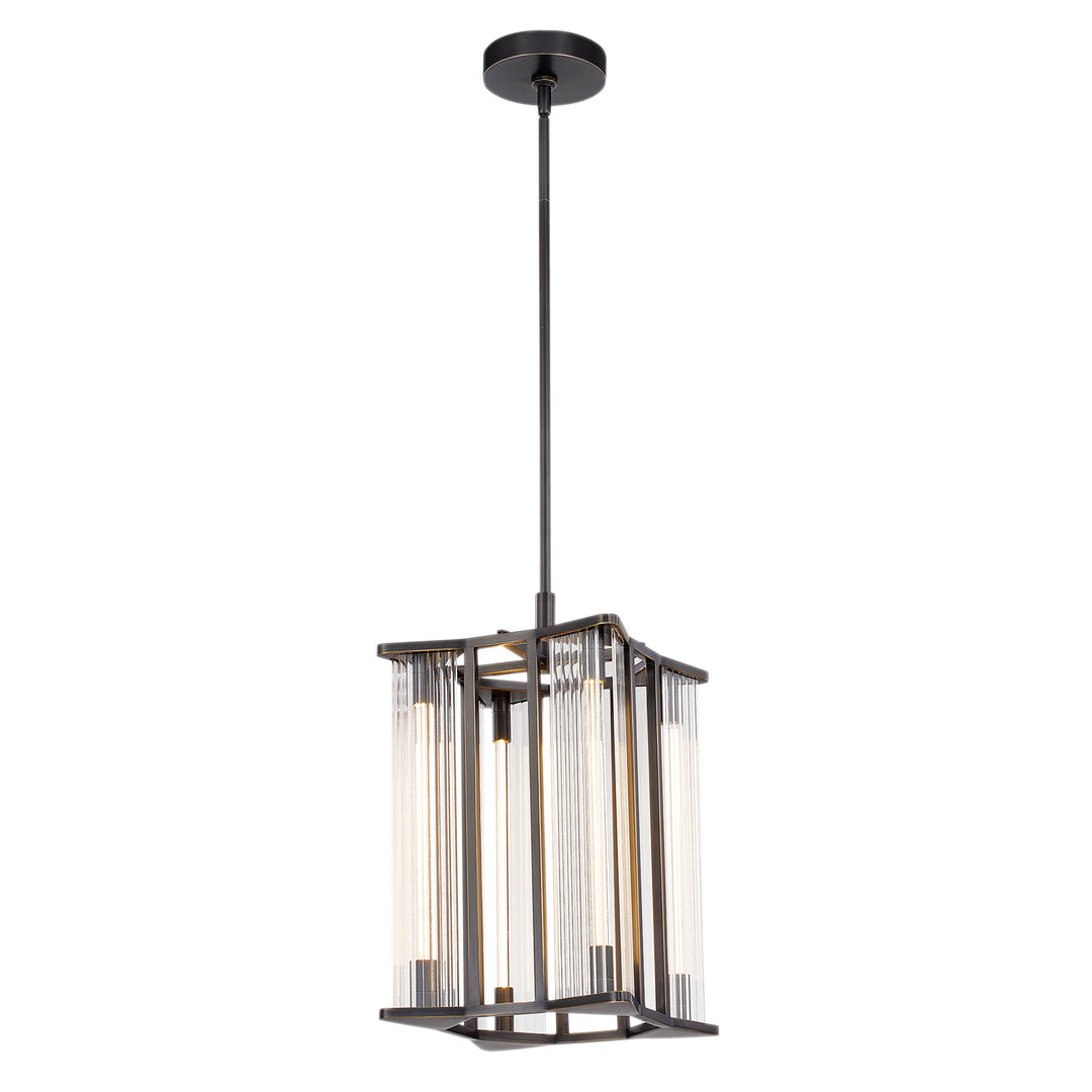 Alora sabre PD339415UBCR Pendant Light - Ribbed Glass/Urban Bronze