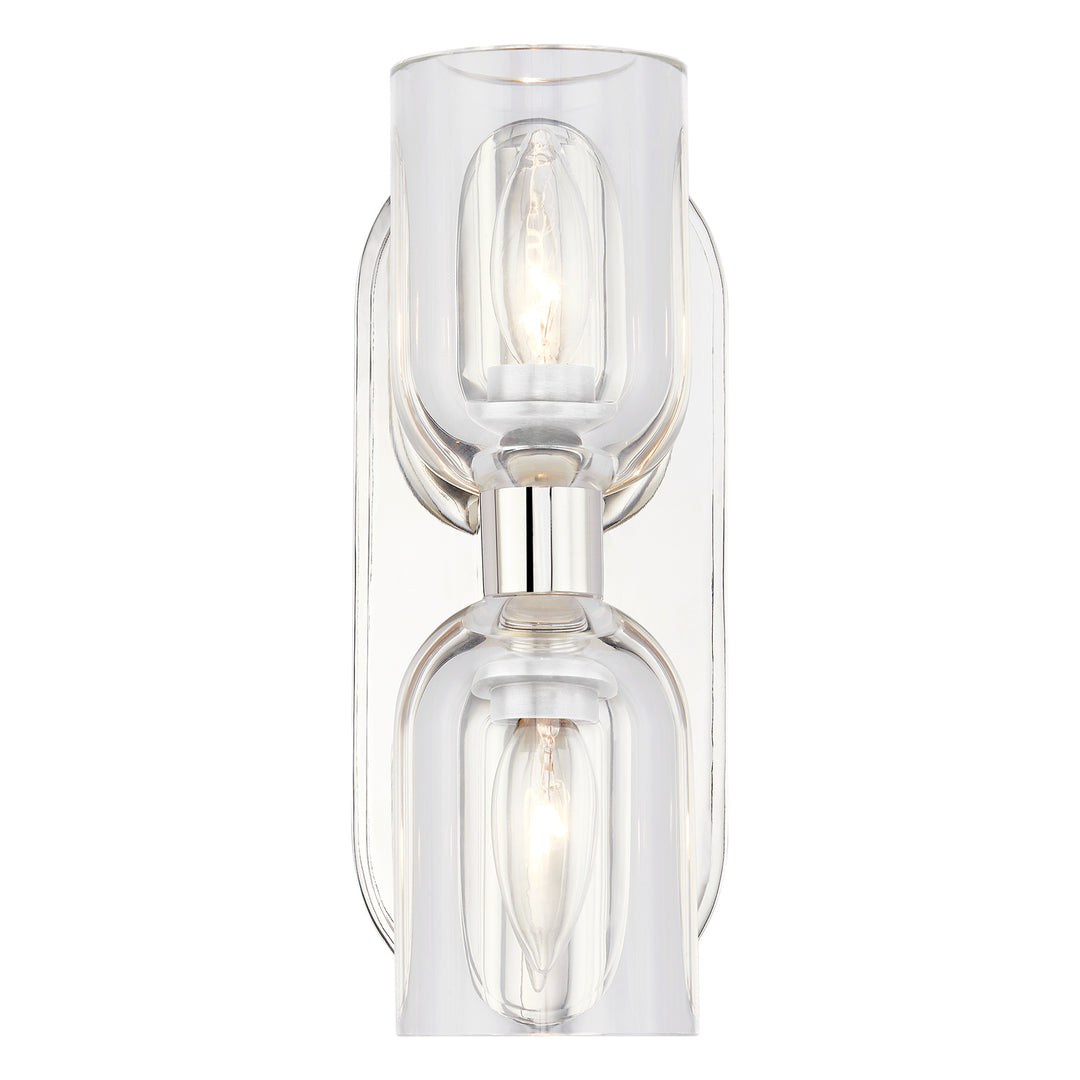 Alora lucian WV338902PNCC Wall Light - Clear Crystal/Polished Nickel