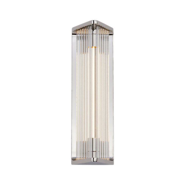 Alora sabre WV339112PNCR Wall Light - Polished Nickel/Ribbed Glass