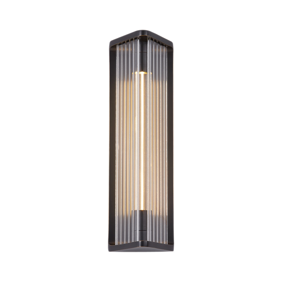 Alora sabre WV339112UBCR Wall Light - Ribbed Glass/Urban Bronze