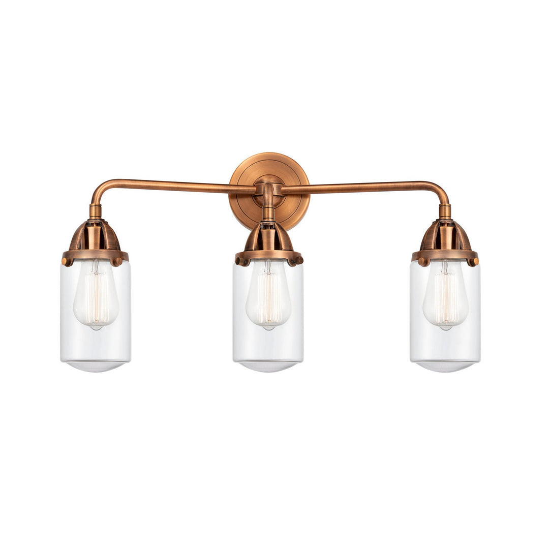 Innovations Nouveau 2 288-3W-AC-G312 Bath Vanity Light 23 in. wide - Antique Copper