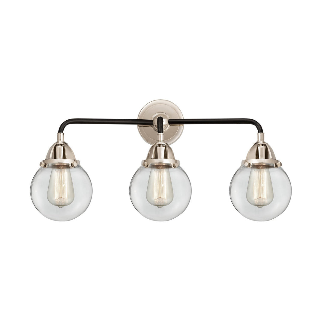 Innovations Nouveau 2 288-3W-BPN-G202-6 Bath Vanity Light 24 in. wide - Black Polished Nickel