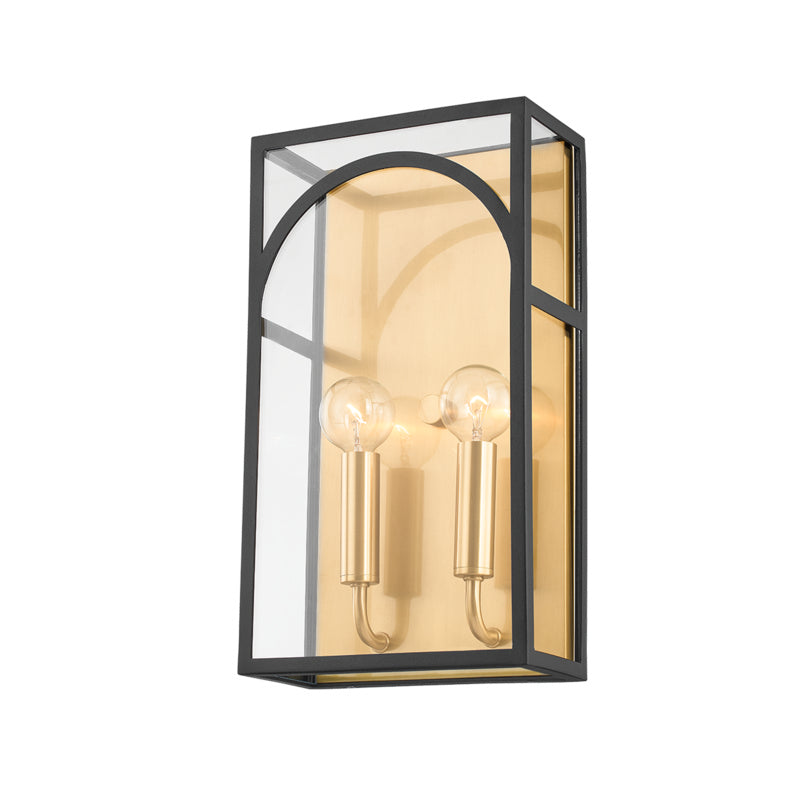 Mitzi Addison H642102-AGB/TBK Wall Sconce Light - Aged Brass/Textured Black Combo