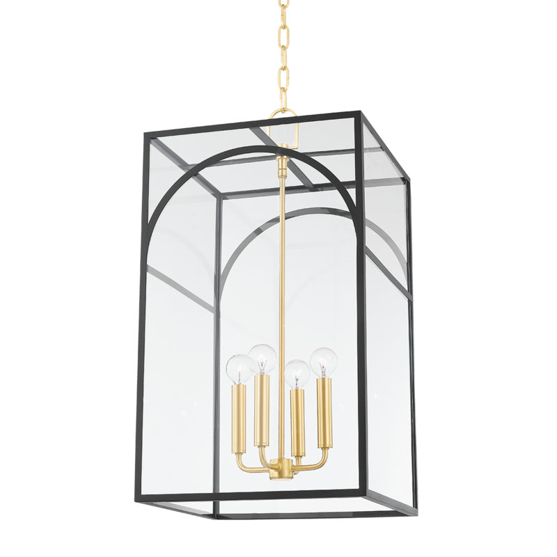 Mitzi Addison H642704L-AGB/TBK Pendant Light - Aged Brass/Textured Black Combo