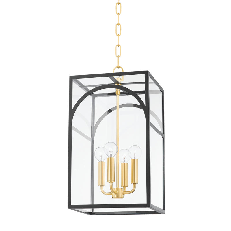 Mitzi Addison H642704S-AGB/TBK Pendant Light - Aged Brass/Textured Black Combo