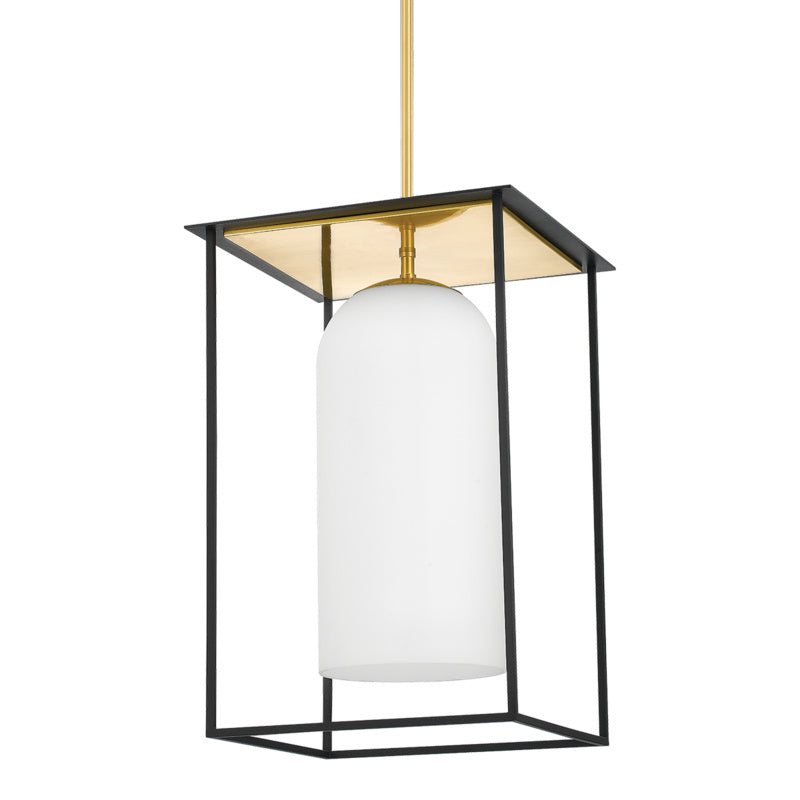 Mitzi Teres H644701L-AGB/TBK Pendant Light - Aged Brass/Textured Black Combo