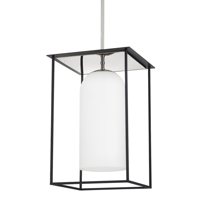 Mitzi Teres H644701L-PN/TBK Pendant Light - Polished Nickel/Textured Black Combo