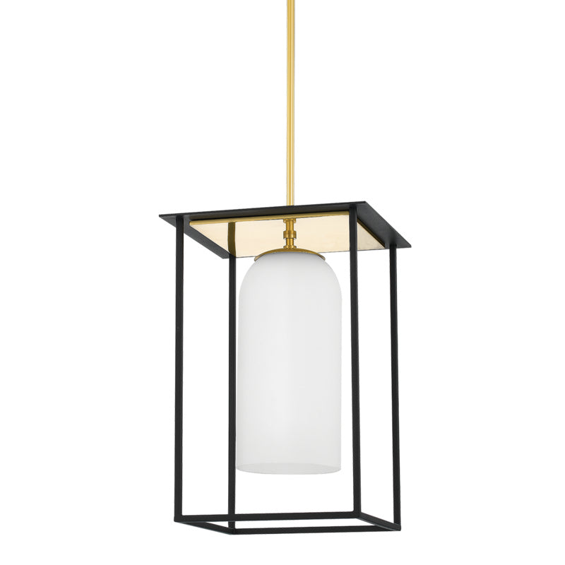 Mitzi Teres H644701S-AGB/TBK Pendant Light - Aged Brass/Textured Black Combo