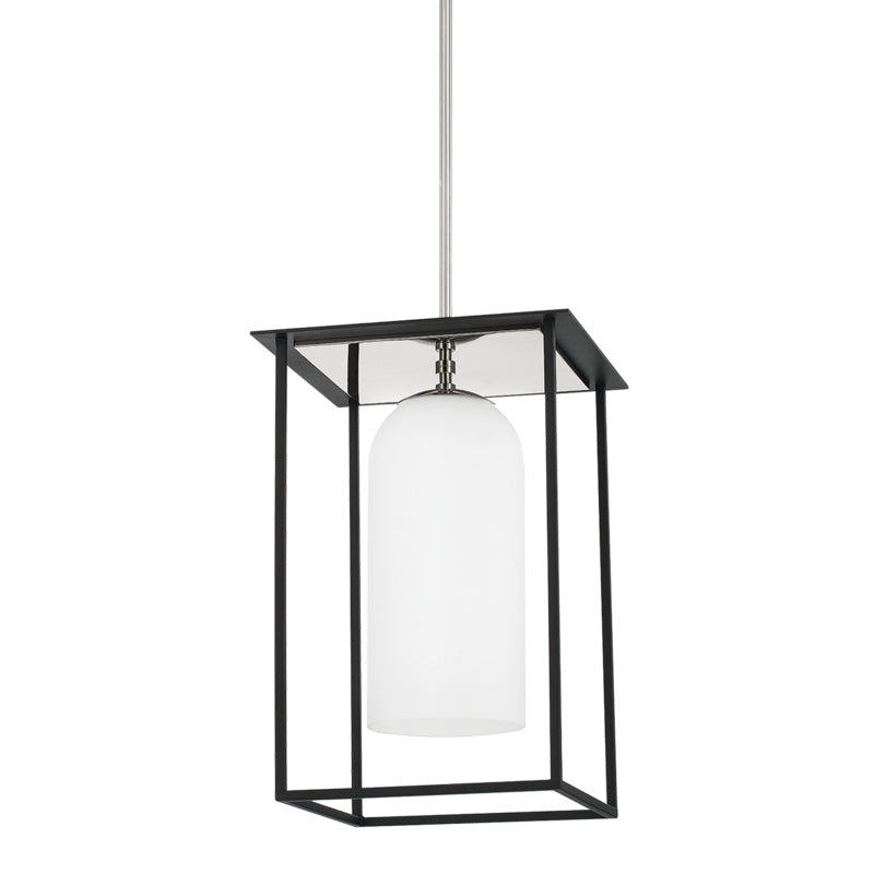 Mitzi Teres H644701S-PN/TBK Pendant Light - Polished Nickel/Textured Black Combo