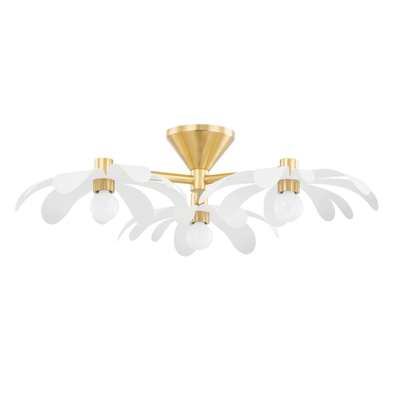 Mitzi Twiggy H698603-AGB/TWH Ceiling Light - Aged Brass/Textured White Combo