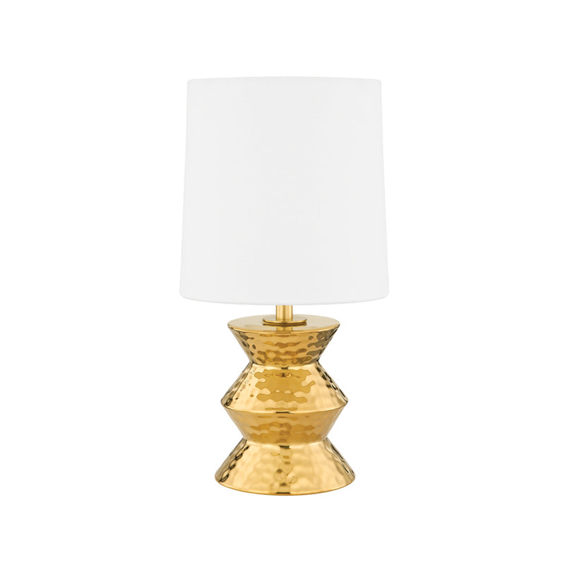 Mitzi Lighting HL617201A-AGB/CGD  Zoe Lamp Aged Brass Ceramic Gold
