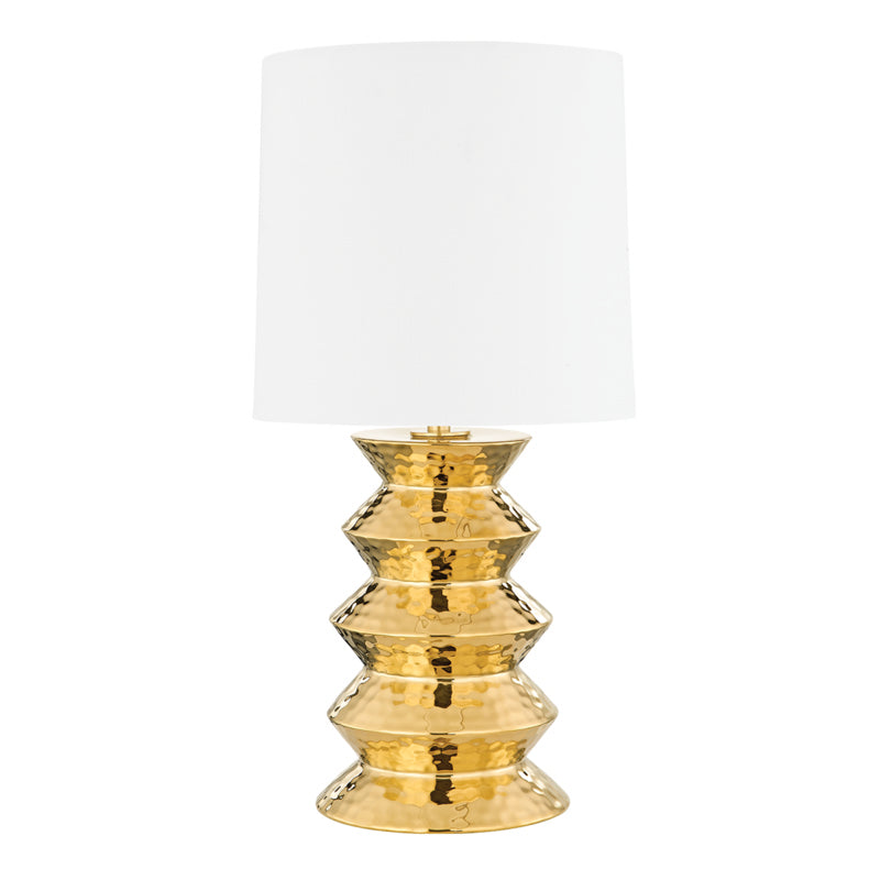 Mitzi Lighting HL617201B-AGB/CGD  Zoe Lamp Aged Brass Ceramic Gold