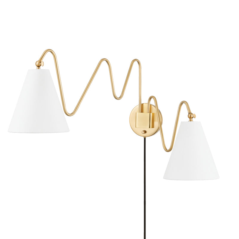 Mitzi Lighting HL699102-AGB Modern Onda Lamp Aged Brass