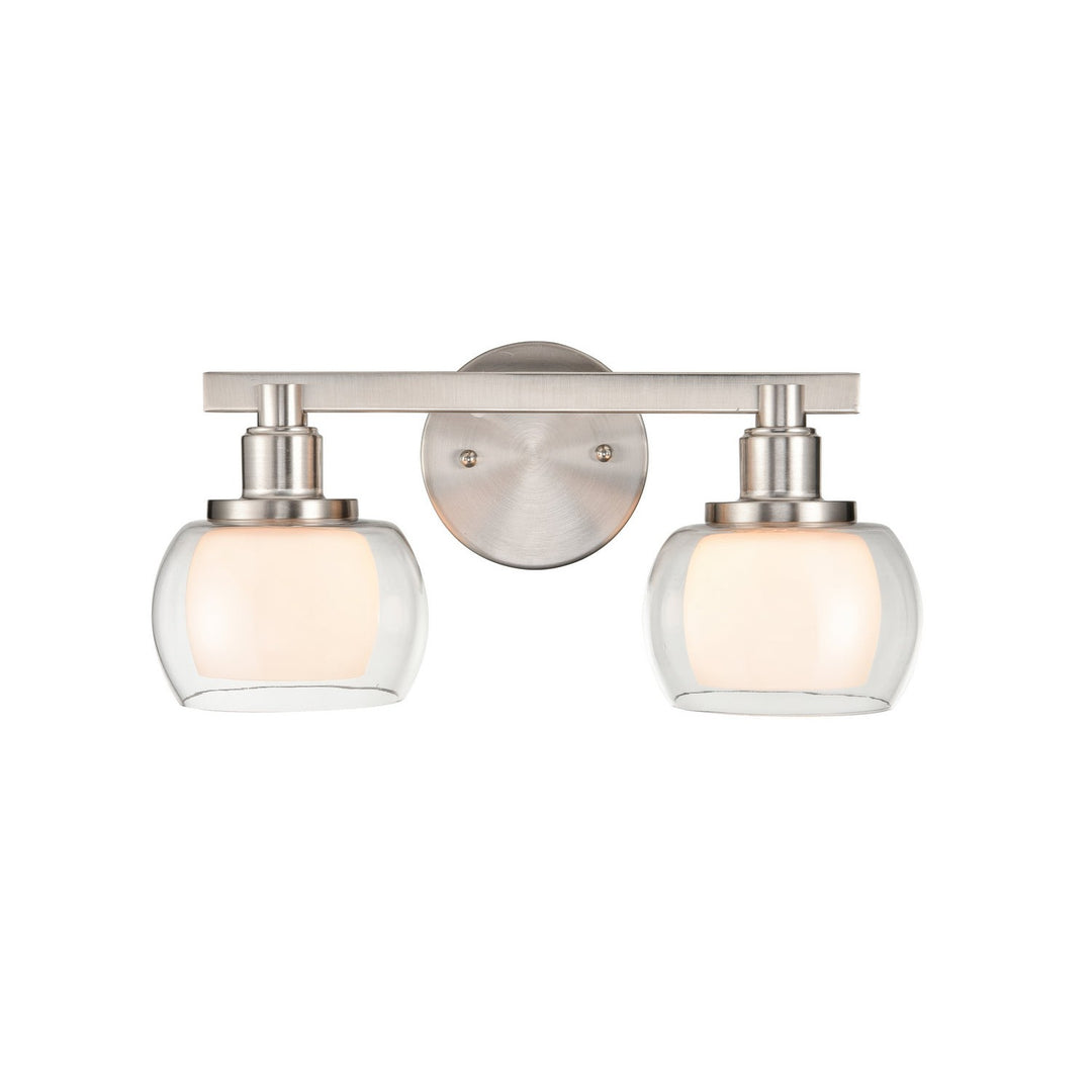 Innovations Cairo 330-2W-SN-CLW-LED Bath Vanity Light 15 in. wide - Satin Nickel