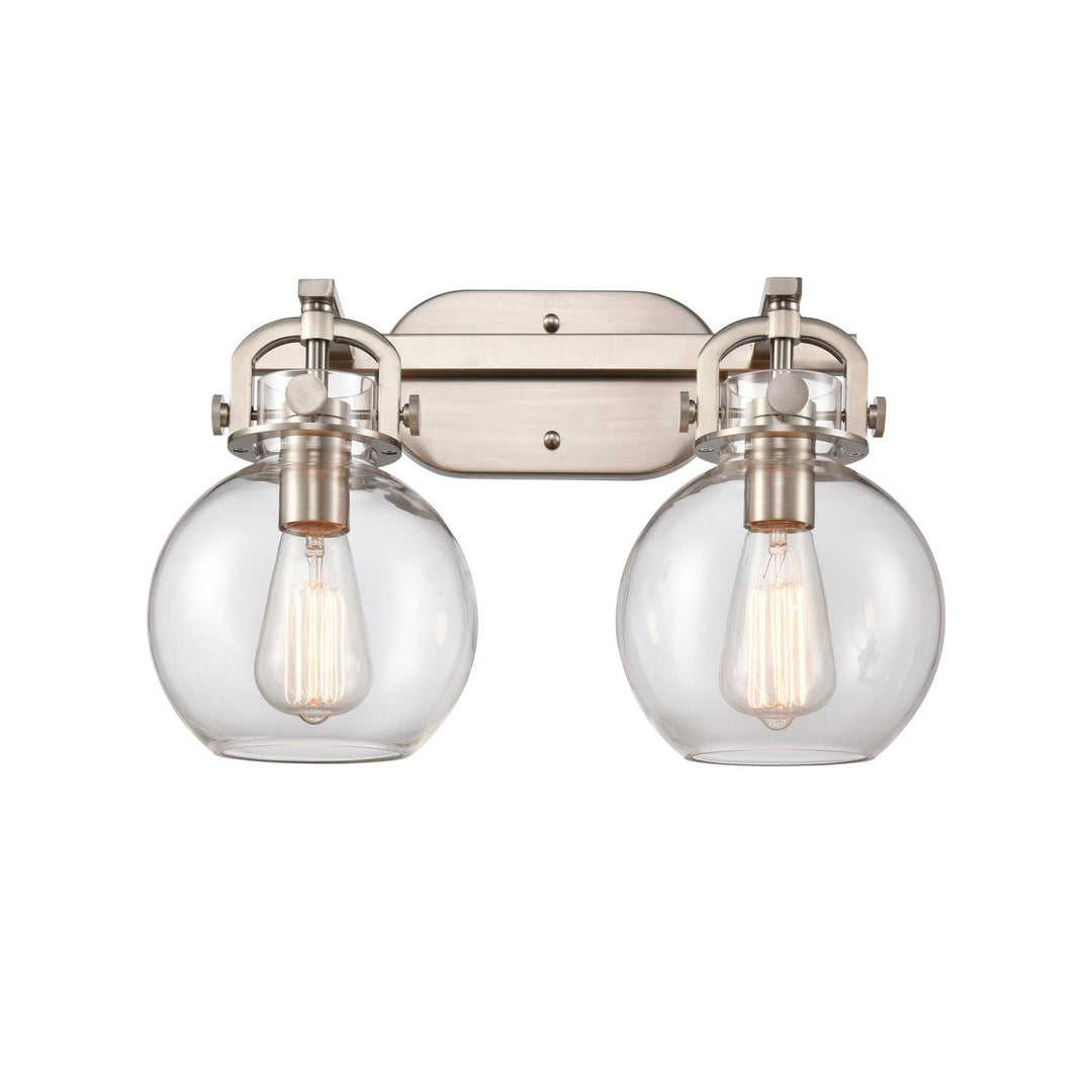 Innovations Newton 410-2W-SN-7CL-LED Bath Vanity Light 17 in. wide - Brushed Satin Nickel