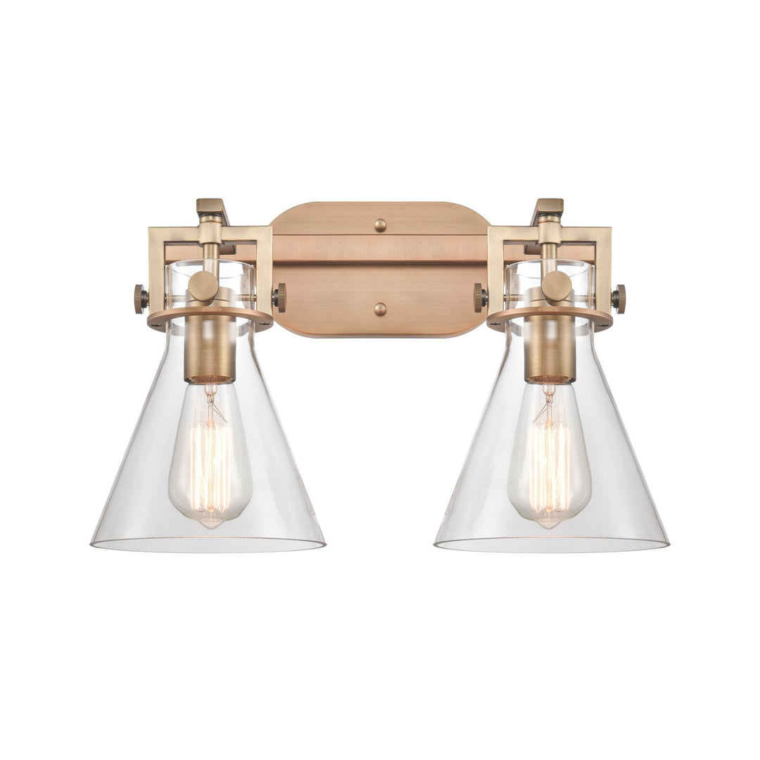 Innovations Newton 411-2W-BB-7CL Bath Vanity Light 17 in. wide - Brushed Brass
