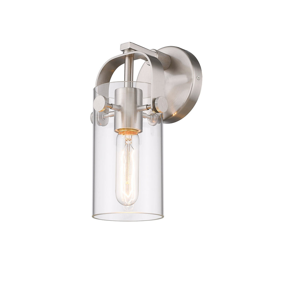 Innovations Pilaster 423-1W-SN-4CL Wall Sconce Light - Brushed Satin Nickel