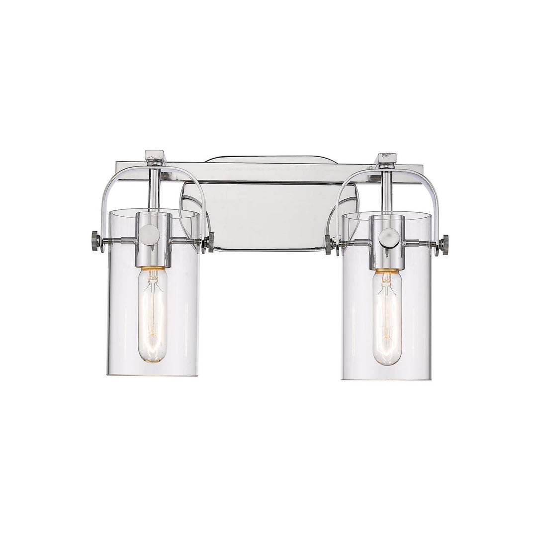 Innovations Pilaster 423-2W-PC-4CL-LED Bath Vanity Light 15 in. wide - Polished Nickel