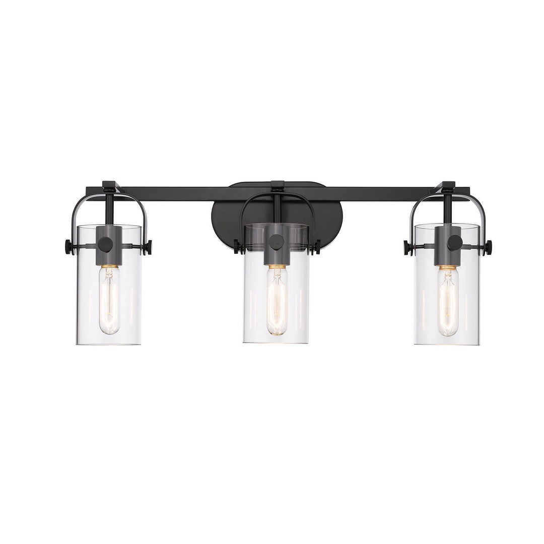 Innovations Pilaster 423-3W-BK-4CL Bath Vanity Light 25 in. wide - Matte Black